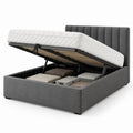 Polsterbett mit Stauraum Dunkelgrau Polyester Rechteckig 160 x 200 cm