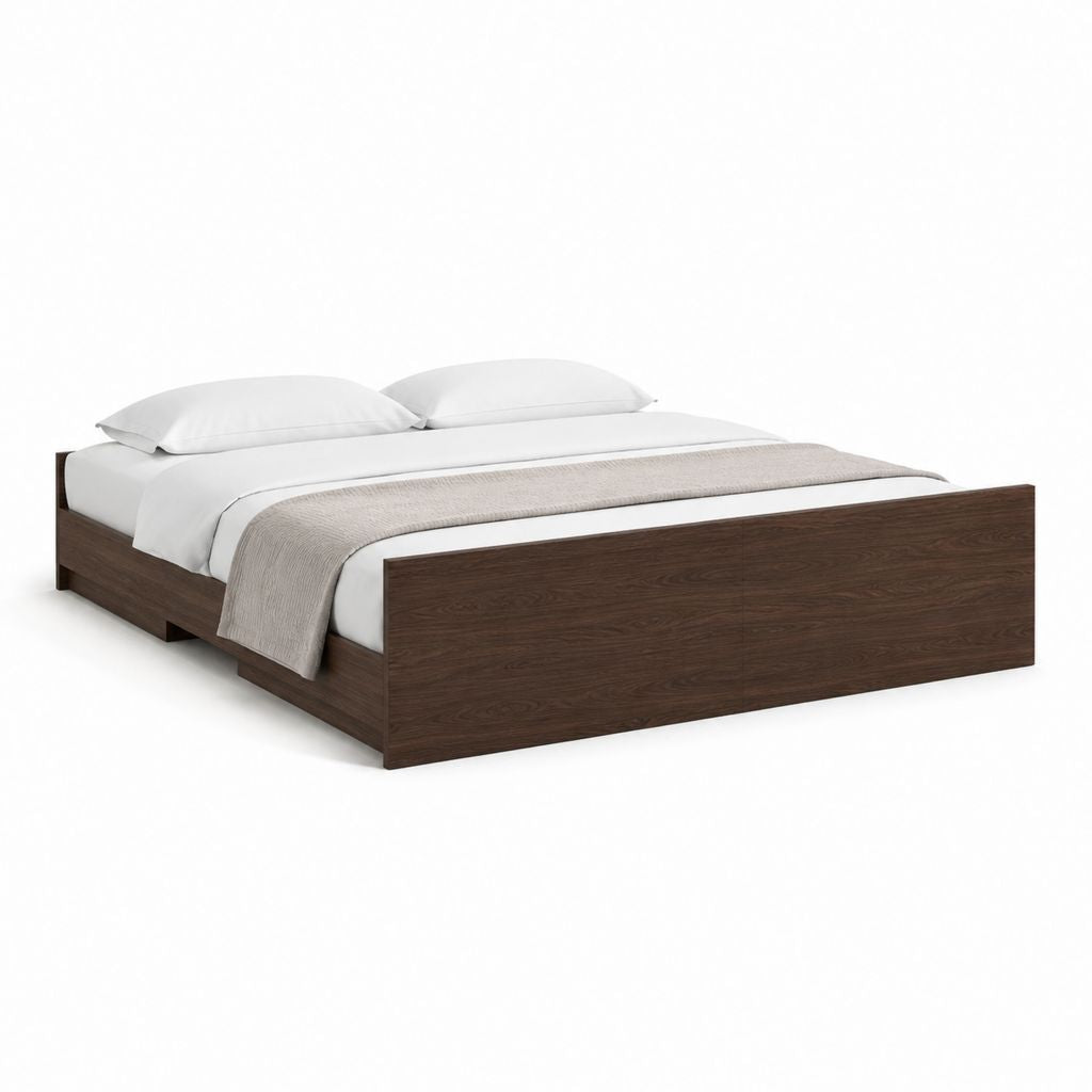 Doppelbett Bettgestell Dunkelbraun Holzwerkstoff Rechteckig 160 x 200 cm