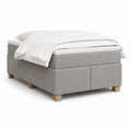 Boxspringbett Hellgrau mit Polyesterbezug und Massivholzfüßen 180 x 200 cm