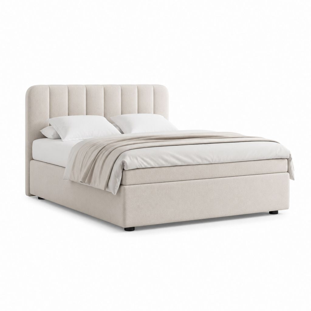 Polsterbett Doppelbett Beige Polyester Rechteckig Liegefläche 180 x 200 cm