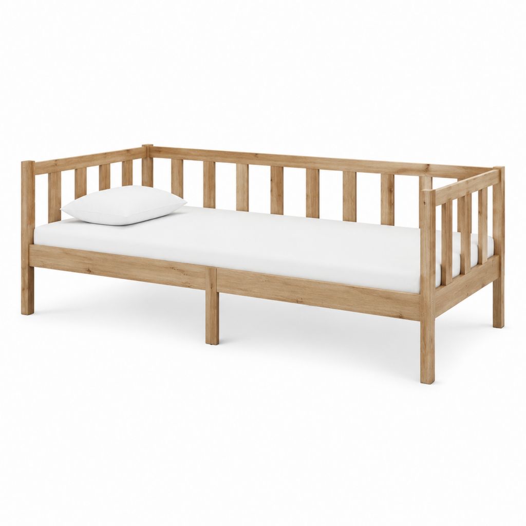 Tagesbett Bettgestell honigbraun aus massivem Kiefernholz rechteckig 90 x 200 cm
