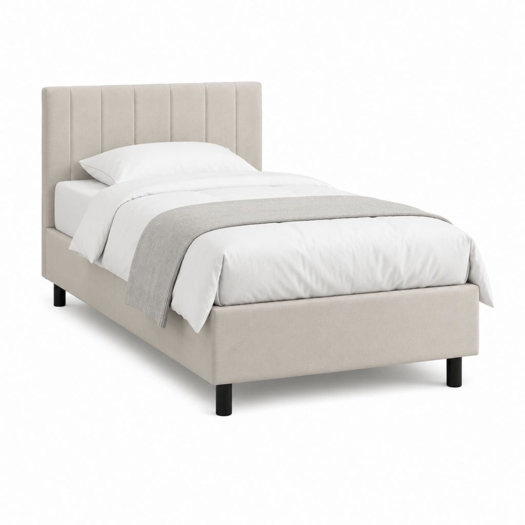 Polsterbett Einzelbett Beige Polyester Rechteckig 90 x 200 cm