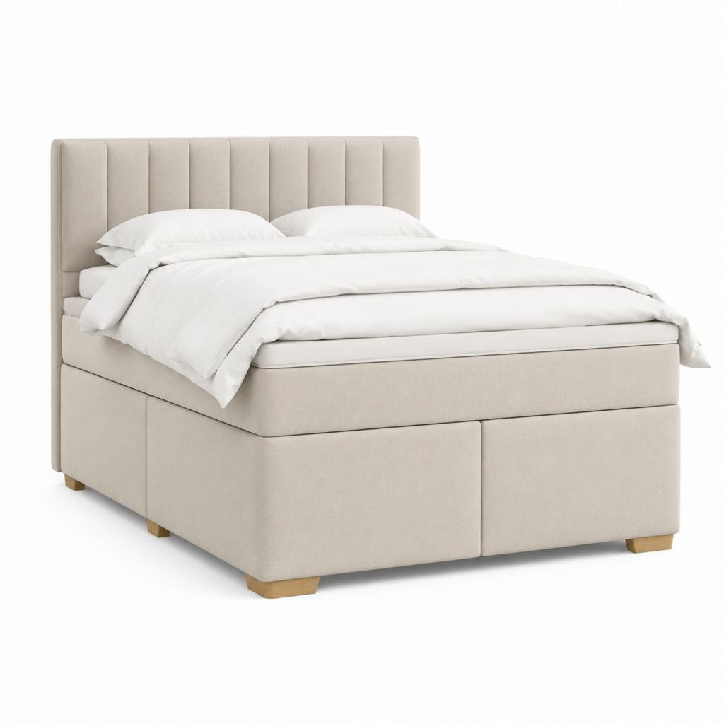 Polsterbett Doppelbett Beige Polyester Rechteckig 180 x 200 cm