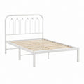 Metallbett Einzelbett Weiß aus pulverbeschichtetem Stahl mit Holzlattenrost 90 x 200 cm