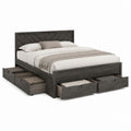 Stauraumbett Doppelbett mit 4 Schubladen Anthrazitgrau MDF rechteckig Liegefläche 160 x 200 cm Außenmaße 170 x 210 x 110 cm