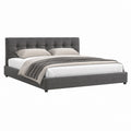 Polsterbett Doppelbett Grau Polyester Rechteckig 160 x 200 cm