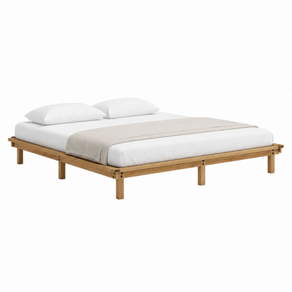 Bettgestell Doppelbett Natur Massivholz Kiefer rechteckig 160 x 200 cm